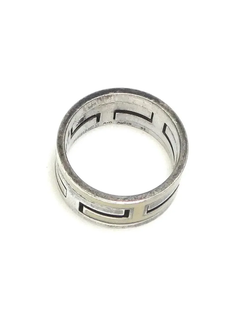 Auth Hermes Move H Ring Cream/Silver #303018H16B
